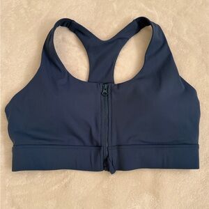EQYL Front-Zip Racerback Sports Bra - Blue
